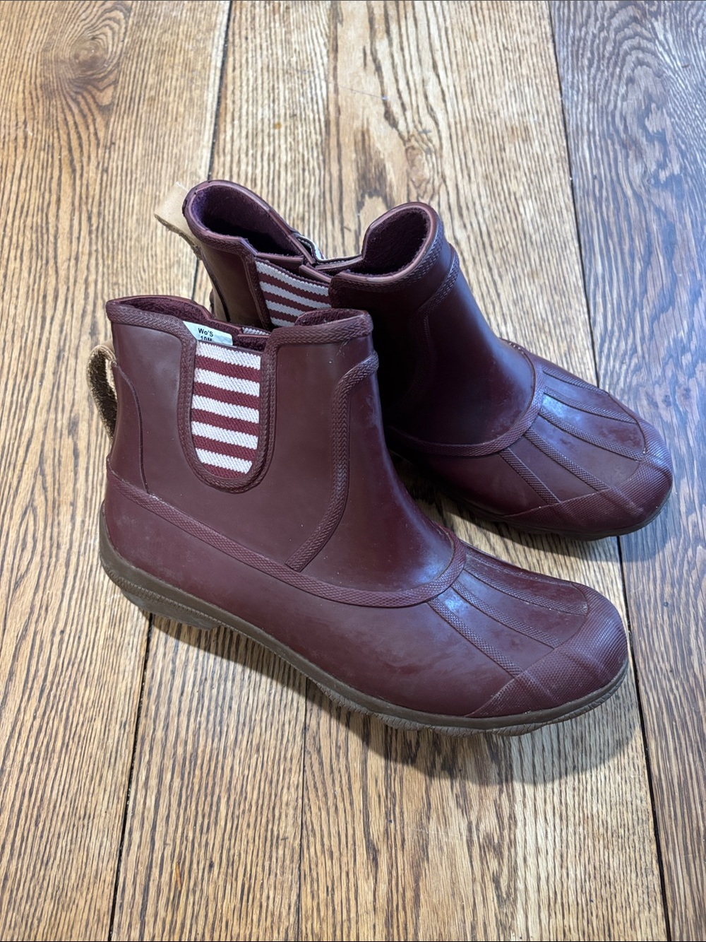 Sperry Maroon Chelsea-Style Waterproof Rain Boots